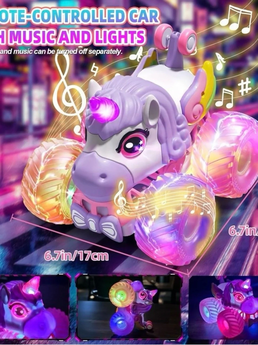 NEW - Unicorn Monster Truck, 2.4GHz Remote Control Monster Truck Unicorn Toy